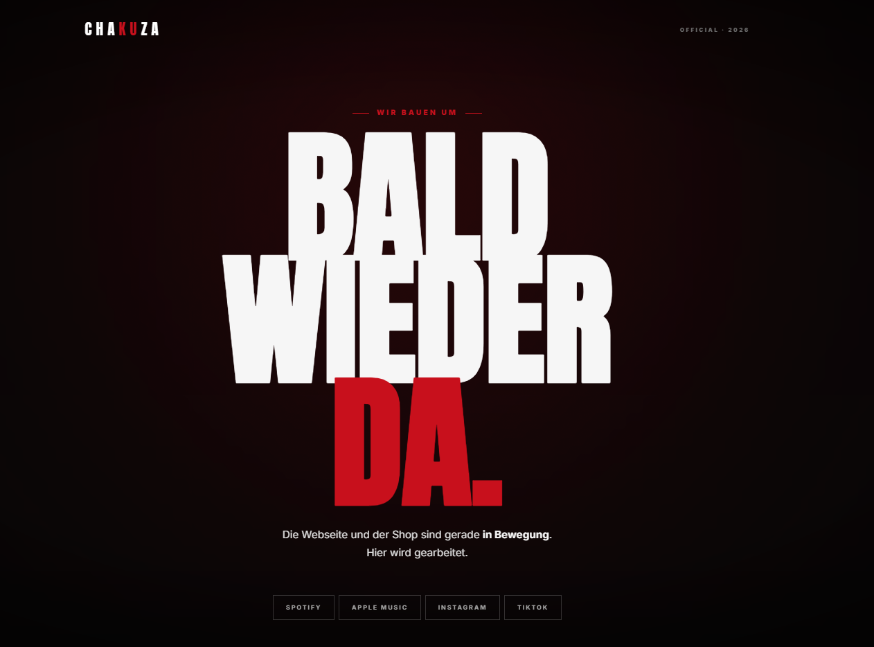 Chakuza Bald wieder da Holding-Page